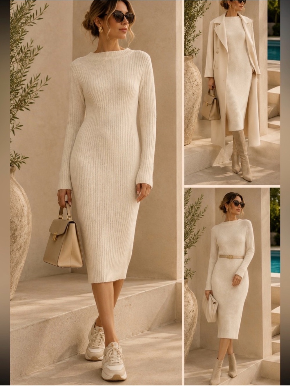 NEW🔥Minimalist🔥 Cashmere blend Rubbed Midi Winter dress Vince Sz S\XS price firm